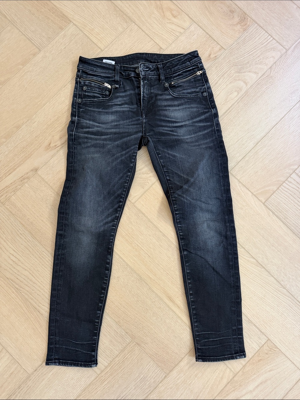 R13 Women's Black Washed Skinny Jeans cropped